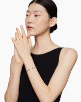 Classic Cable Bracelet in Sterling Silver with 18K Rose Gold, 4mm